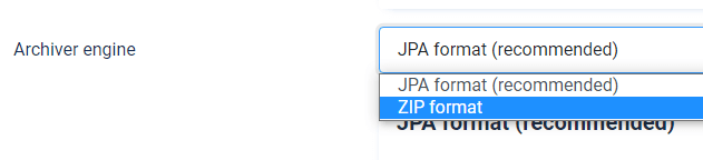 Створення резервної копії у форматі ZIP у Akeeba Backup Joomla 4