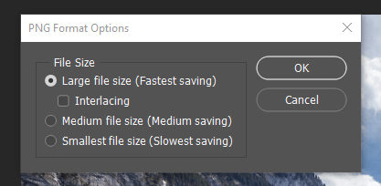Saving a PNG image in Photoshop