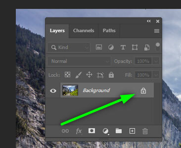 Unlocking a Layer in Photoshop